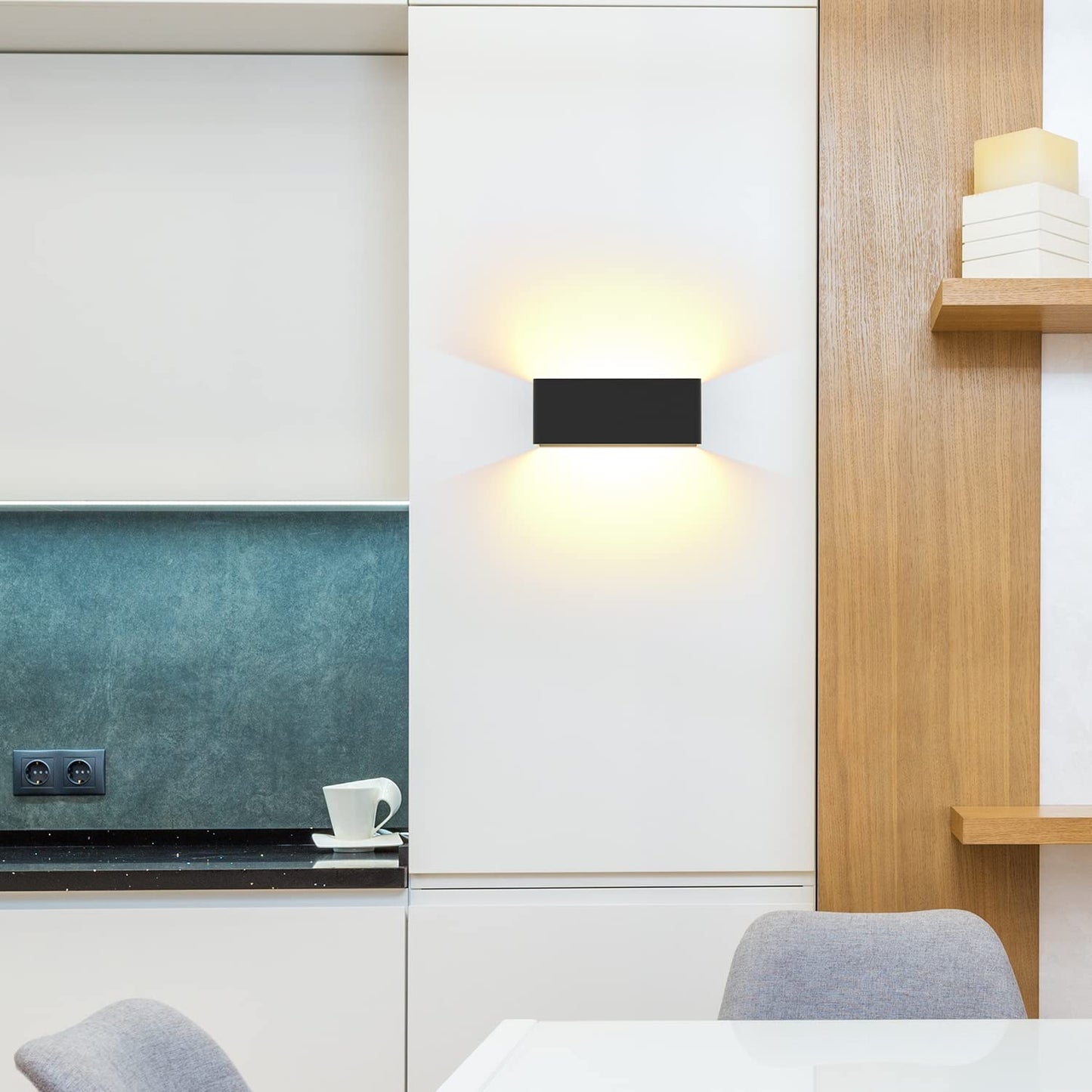 ZMH LED Wandleuchte Innen Wandlampe - 2ER Wandbeleuchtung Schwarz 5W Wandstrahler Up Down Flurlampe Wand Treppenlampe Einstellbarer Strahl 3000K Warmweiß für Schlafzimmer Treppenhaus Flur