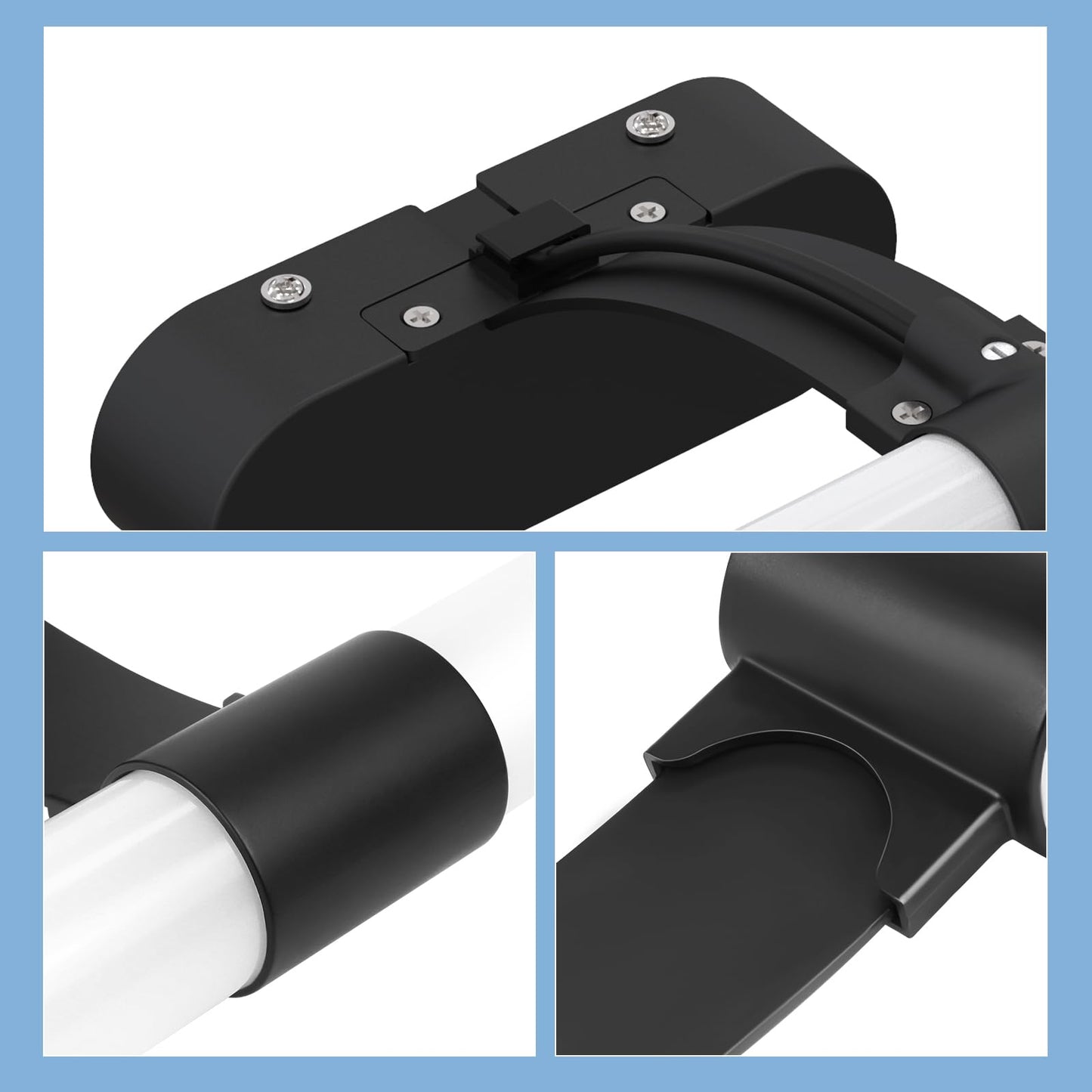 ZMH LED Spiegelleuchte Bad Spiegellampe - Schwarz Badleuchte Wand 40CM Wandlampe Badezimmer 6W Modern Wasserdicht IP44 Wandleuchte Neutralwei? 4000K Badlampe f¨¹r Keller K¨¹che Badschrank
