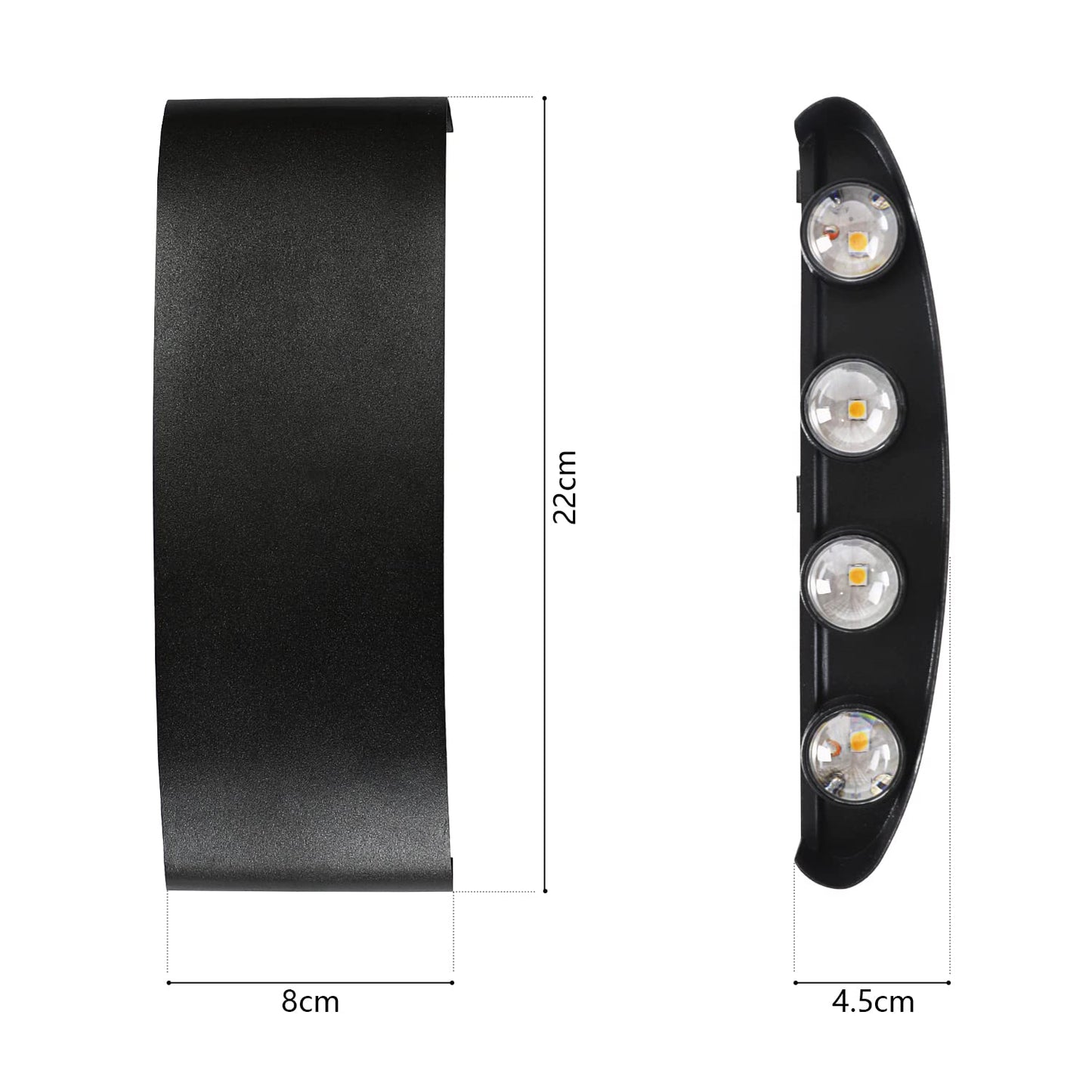 ZMH LED Wandleuchte Innen Wandlampe - 2ER Au?enwandleuchten Schwarz Wandbeleuchtung Aussen 7W Aussenlampe IP65 Au?enlampe Up Down Wandstrahler 3000K Warmwei? Au?enleuchte f¨¹r Hauswand Garten Flur