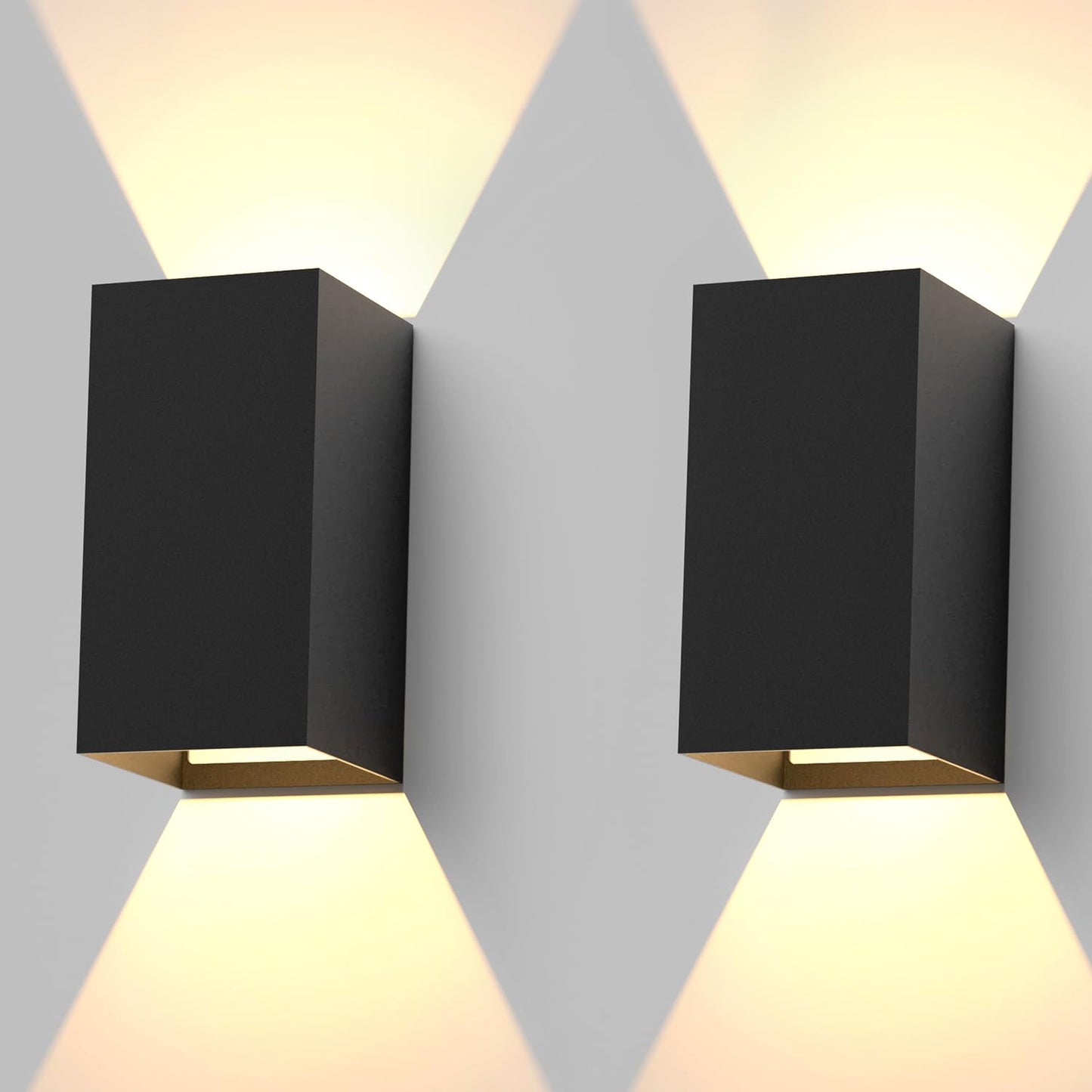 ZMH LED Wandleuchte Innen Wandlampe - 2ER Au?enwandleuchten Schwarz Wandbeleuchtung Aussen Aussenlampe 5W Au?enlampe Up Down Wandstrahler IP65 Au?enleuchte 3000K Warmwei? f¨¹r Hauswand Garten