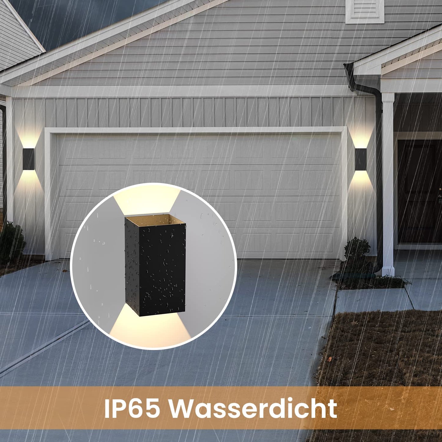 ZMH LED Wandleuchte Innen Wandlampe - 2ER Au?enwandleuchten Schwarz Wandbeleuchtung Aussen Aussenlampe 5W Au?enlampe Up Down Wandstrahler IP65 Au?enleuchte 3000K Warmwei? f¨¹r Hauswand Garten