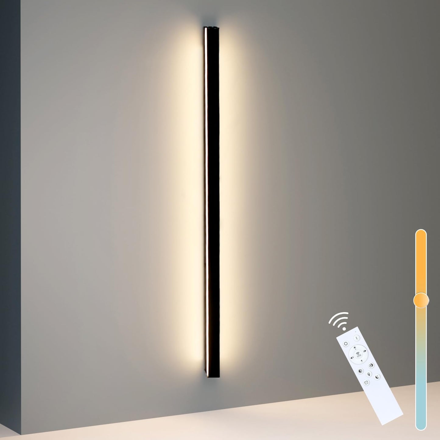 ZMH Wandlampe Led Wandleuchte Innen Schwarz Dimmbar- 100CM Modern 15W Flurlampe Up Down Treppenhauslampe Wandbeleuchtung f¨¹r Flur Treppenhaus Wohnzimmer Kinderzimmer Schlafzimmer