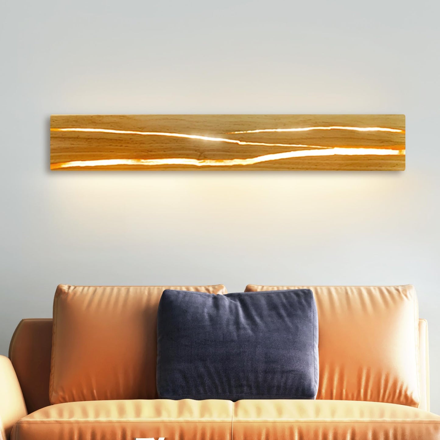 ZMH Wandlampe LED Wandleuchte Innen - Holz Modern Flurlampe 3000K Warmwei? 50CM Indirekt Wohnzimmerlampe 8W Bettlampe Flur Treppenhauslampe Wandbeleuchtung f¨¹r Flur Treppenhaus Wohnzimmer Schlafzimmer