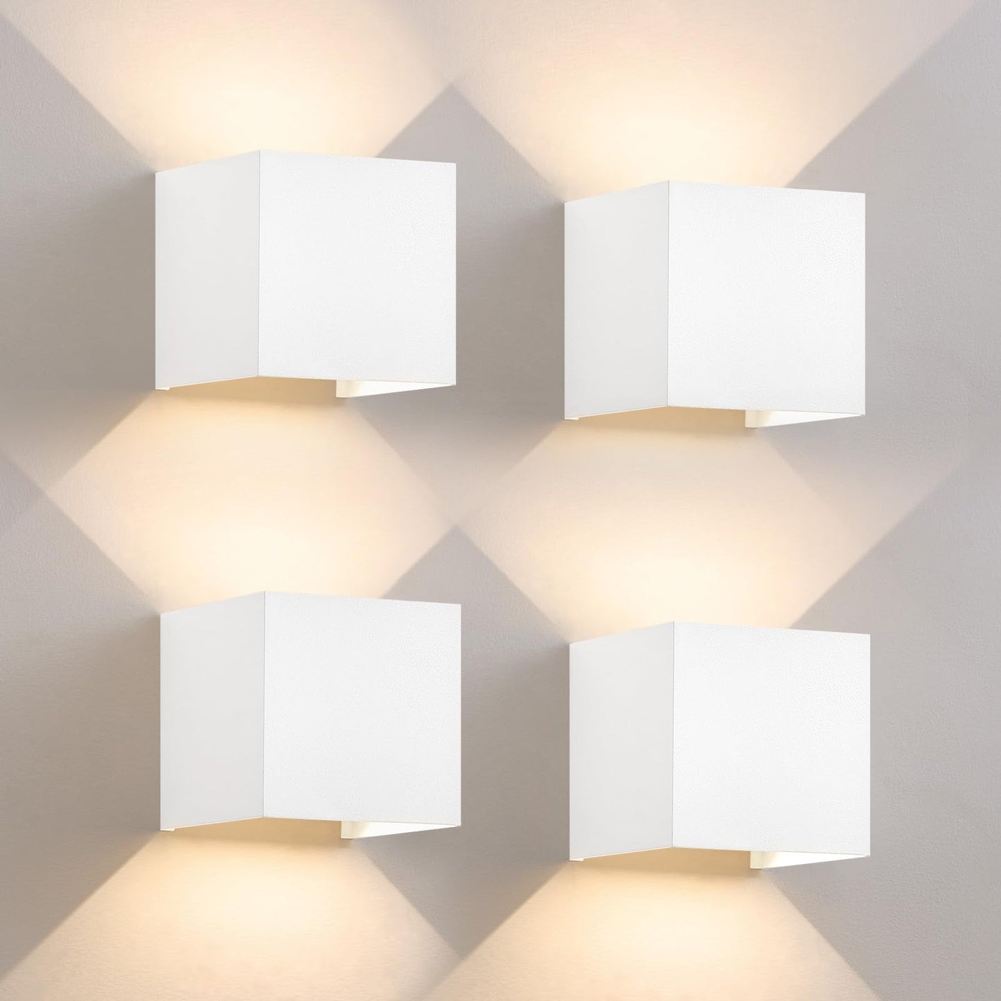 ZMH LED Wandleuchte innen Wandlampe: 4er Set Aussen Wandbeleuchtung Wei? Up Down Au?enwandleuchten 5W IP65 Wasserdicht Au?enlampe Wand Warmwei? Flurlampe Aussenlampe f¨¹r Treppenhaus Hauswand