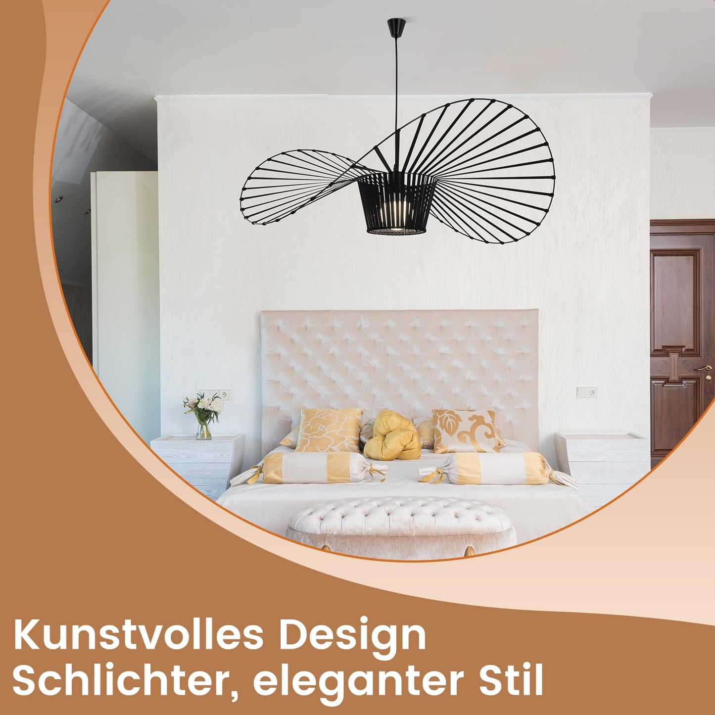 ZMH H?ngelampe Schwarz Pendelleuchte Esstisch - Modern E27 Wohnzimmer Vertigo Esszimmerlampe Kronleuchter 60CM Deckenlampe Vintage Esstischlampe H?ngeleuchte f¨¹r Esszimmer ohne Leuchtmittel