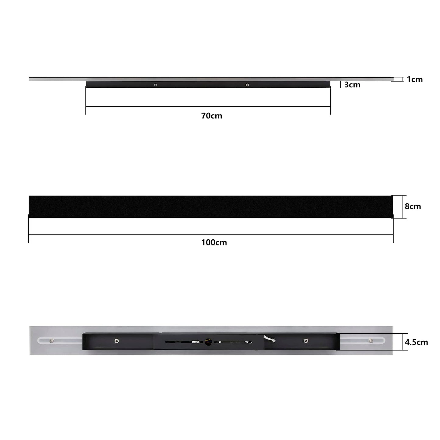 ZMH Wandleuchte LED au?en Wandlampe - 100CM Au?enleuchte schwarz 3000K IP65 Wasserdicht lange Au?enlampe 32W Villa Au?enwandleuchte aus Acryl Au?enbeleuchtung f¨¹r Hauswand G?rten Terrasse