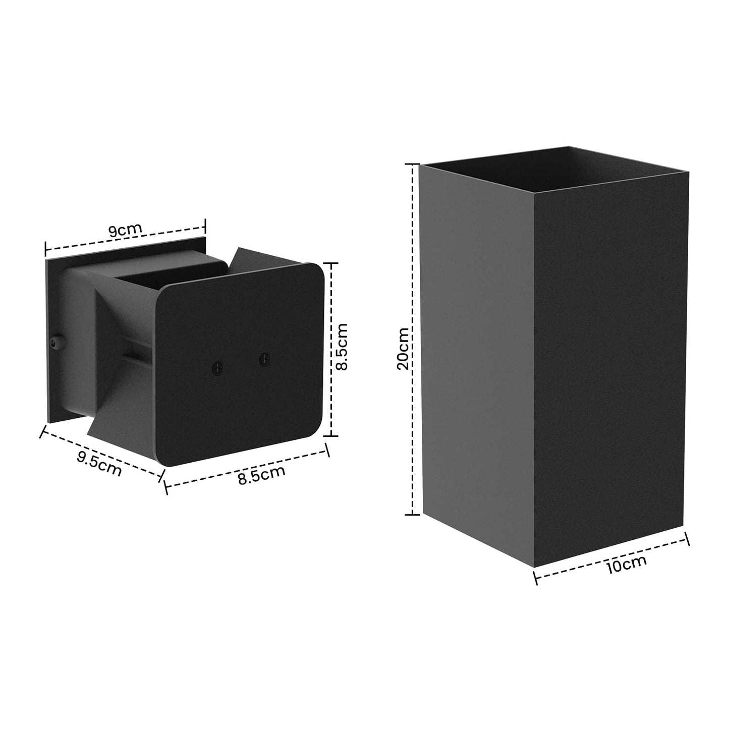 ZMH LED Wandleuchte Innen Wandlampe - 2ER Au?enwandleuchten Schwarz Wandbeleuchtung Aussen Aussenlampe 5W Au?enlampe Up Down Wandstrahler IP65 Au?enleuchte 3000K Warmwei? f¨¹r Hauswand Garten