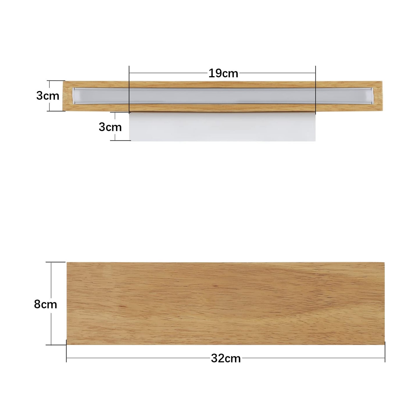 ZMH LED Wandleuchte innen Wandlampe - 32CM Holz Modern Flurlampe Up und Down Design Treppenhauslampe Indirekt 11W 3000K Warmwei? Wandbeleuchtung f¨¹r Wohnzimmer Schlafzimmer Flur Treppenhaus Bett K¨¹che