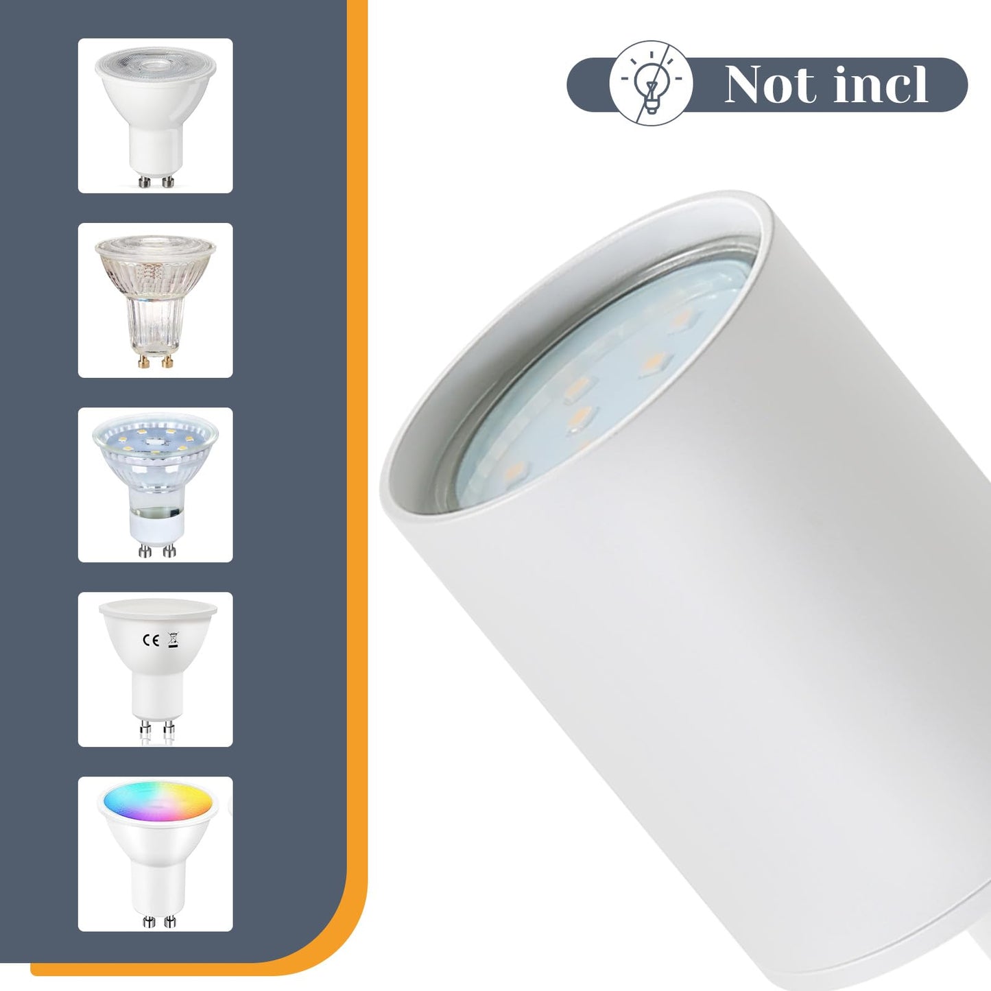 ZMH LED Deckenleuchte Wei? Deckenstrahler: GU10 Deckenlampe Spots 1 Flammig 330¡ãSchwenkbar Deckenspots Modern Flurlampe Industrial Wandstrahler f¨¹r Wohnzimmer Schlafzimmer K¨¹che Ohne Leuchtmittel