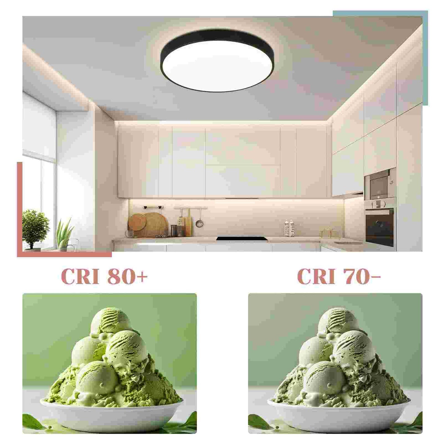 ZMH Deckenlampe LED Deckenleuchte Flach - Schlafzimmerlampe Dimmbar Schwarz K¨¹chenlampe Badlampe 30W IP44 Flurlampe Kellerlampe ?28cm Rund Badezimmerlampe Fernbedienung Wohnzimmer Schlafzimmer Bad