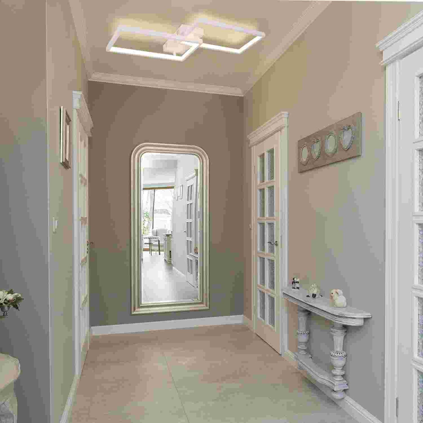 ZMH Deckenlampe LED Deckenleuchte Dimmbar mit Fernbedienung 40W Schlafzimmer Wei? Wohnzimmerlampe aus Metall Modern Design Schlafzimmerlampe