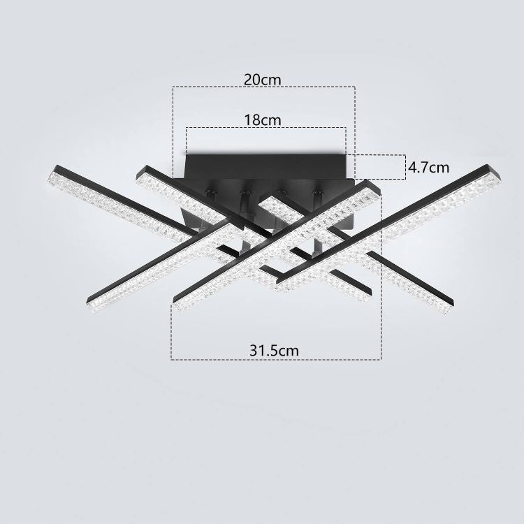 ZMH Deckenlampe LED Deckenleuchte Wohnzimmer - 36W Dimmbar Schwarz Wohnzimmerlampe Design mit Metall Deckenbeleuchtung f¨¹r K¨¹che Esszimmer Jugendzimmer Schlafzimmer