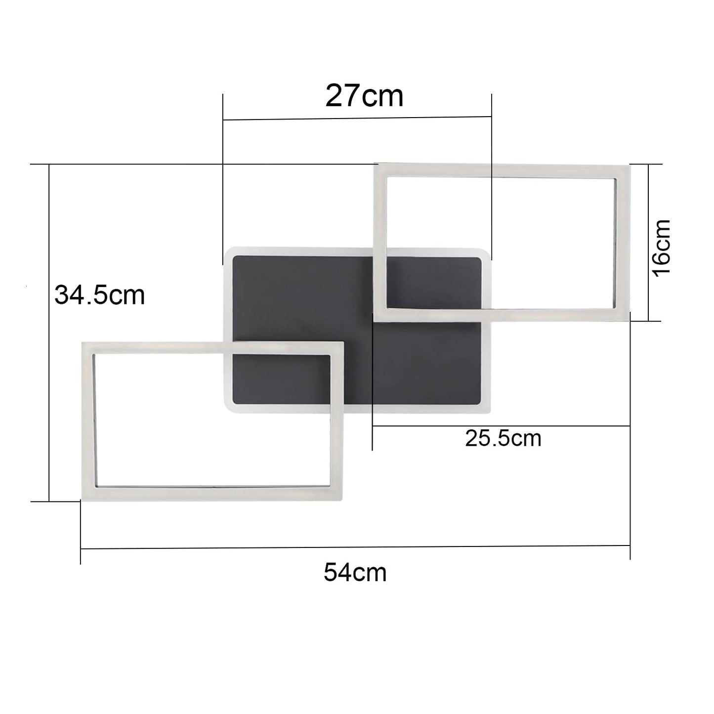 ZMH LED Deckenleuchte Wohnzimmer Deckenlampe - 48W Dimmbar Schlafzimmerlampe Schwarz Flach Design mit Fernbedienung aus Metall Modern K¨¹chenlampe f¨¹r Schlafzimmer Esszimmer K¨¹che Flur Kinderzimmer