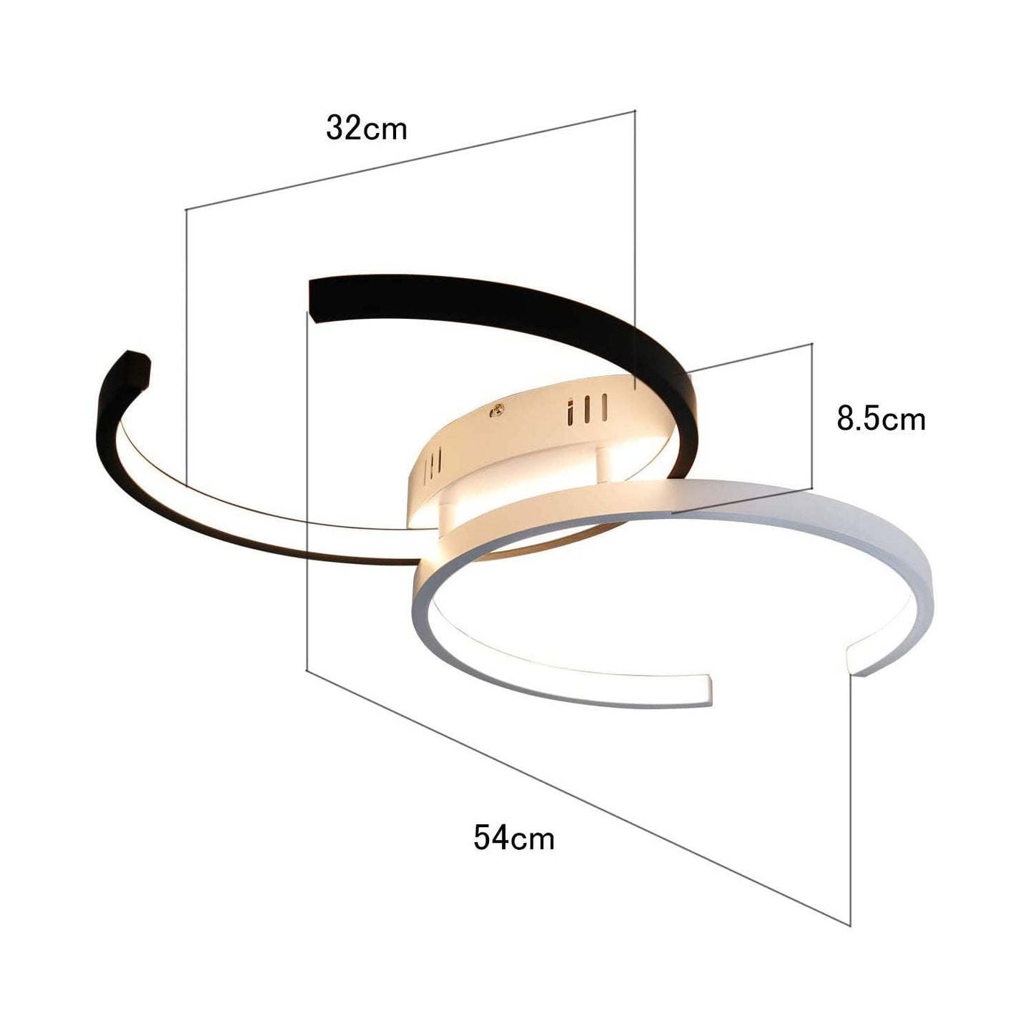 ZMH LED Deckenleuchte Wohnzimmer Deckenlampe Modern Schlafzimmer 54cm 37W Dimmbar mit Fernbedienung Wohnzimmerlampe aus Metall Design Schlafzimmerlampe f¨¹r Esszimmer Arbeitszimmer