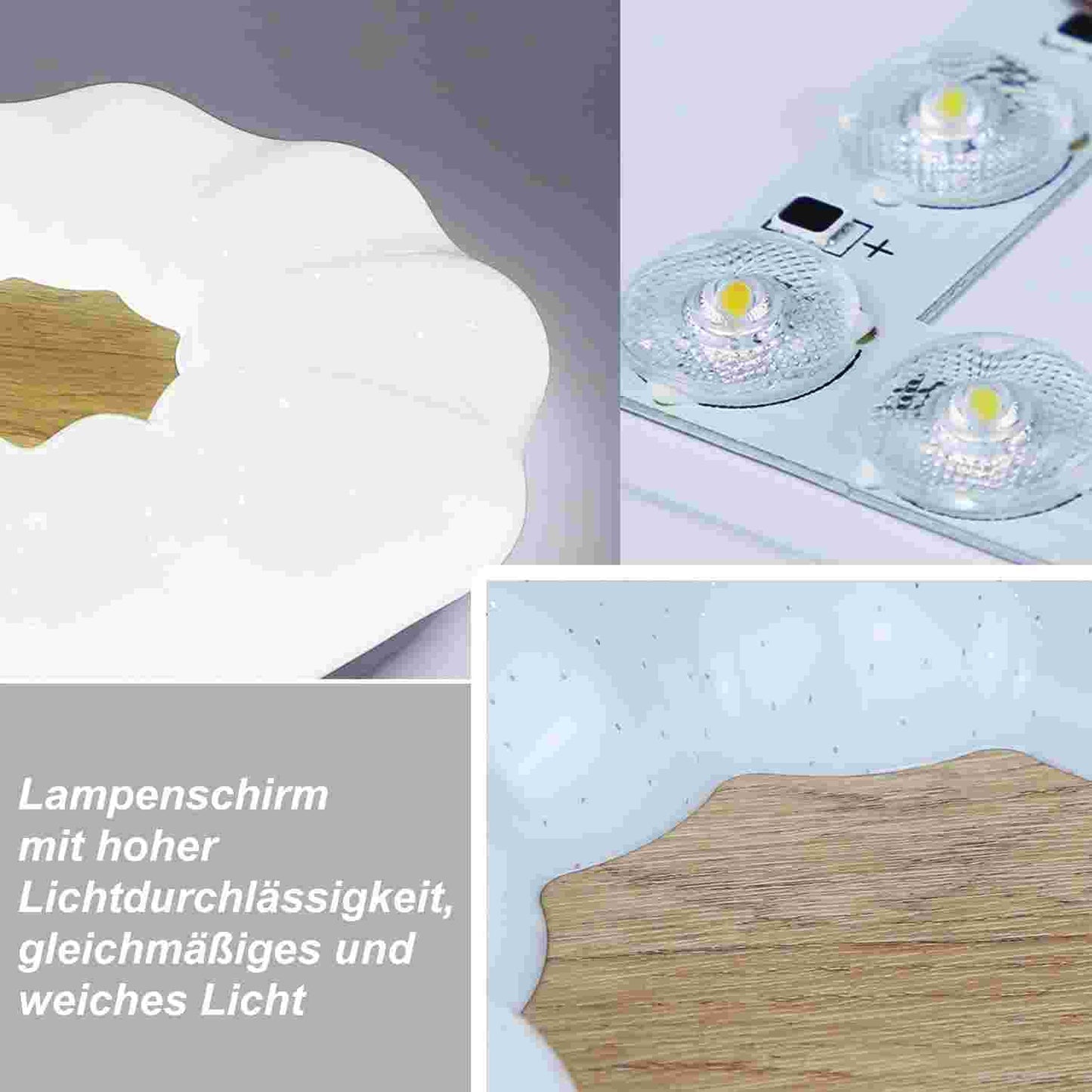 ZMH Deckenlampe LED Deckenleuchte Schlafzimmer - Rund ?28cm Schlafzimmerlampe 15W mit Sternenhimmel Design Modern Flurlampe Neturalwei? Deckenbeleuchtung f¨¹r Wohnzimmer Esszimmer Flur B¨¹ro