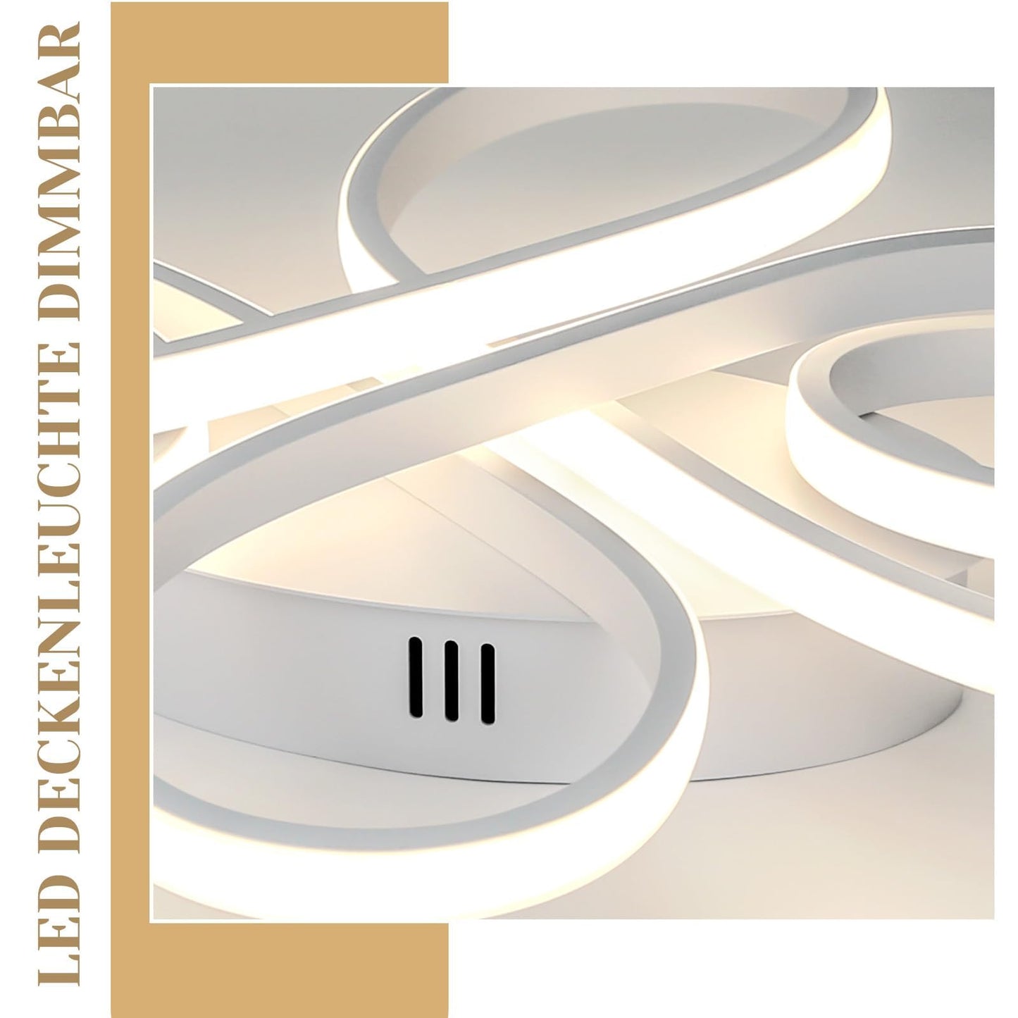ZMH Deckenlampe LED Deckenleuchte Dimmbar - Wohnzimmerlampe Gro? 100cm Wohnzimmer 90W Modern Wei? Schlafzimmerlampe Schlafzimmer mit Fernbedienung Design Deckenbeleuchtung f¨¹r Esszimmer B¨¹ro K¨¹che