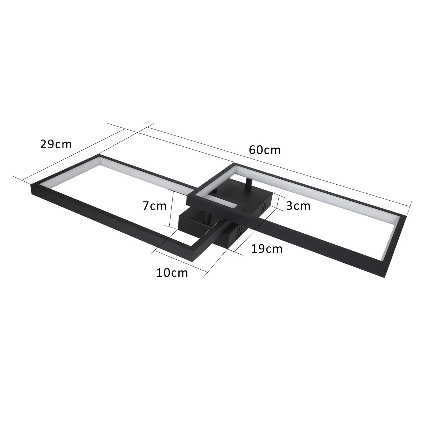 ZMH Deckenlampe LED Deckenleuchte Dimmbar mit Fernbedienung 40W Schwarz Wohnzimmerlampe aus Metall Modern Design Schlafzimmerlampe K¨¹chenlampe f¨¹r Schlafzimmer Esszimmer Wohnzimmer Arbeitszimmer