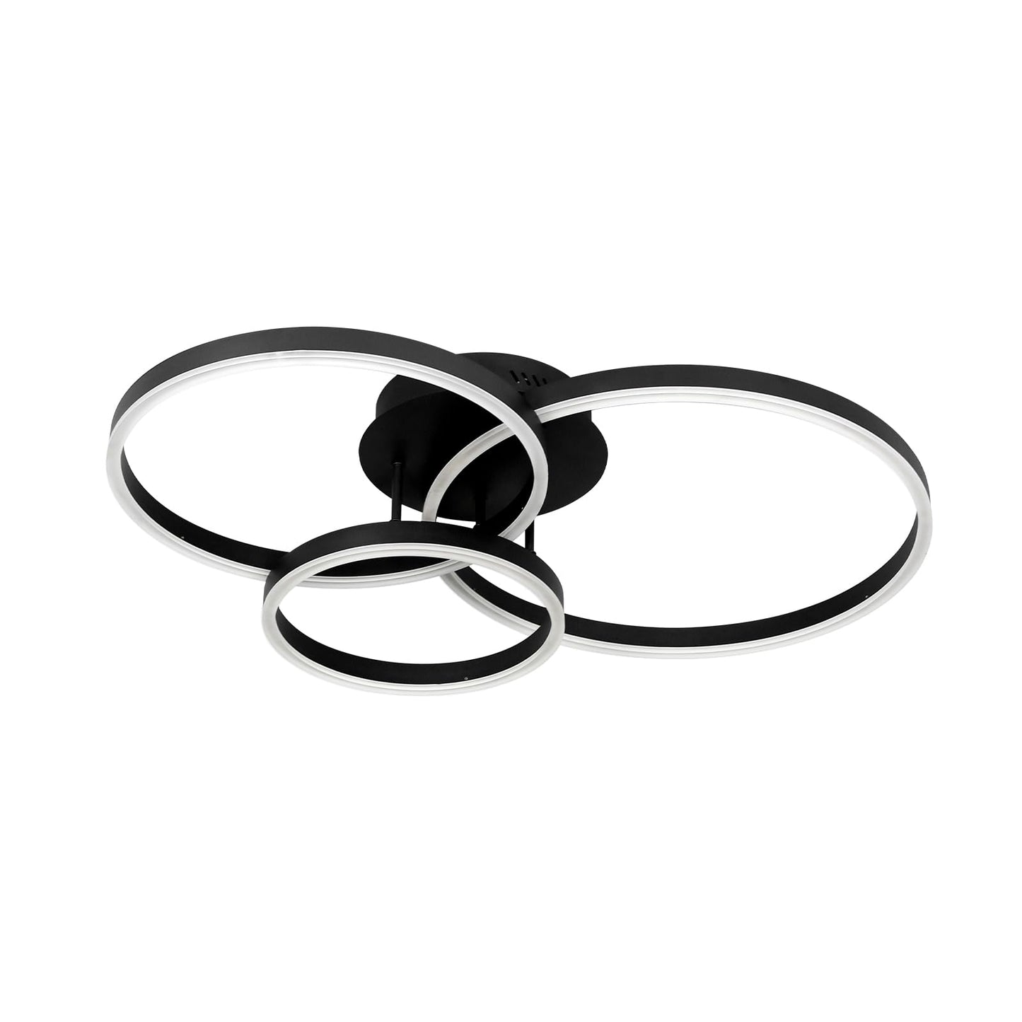 ZMH Deckenlampe LED Deckenleuchte Wohnzimmer - Schwarz Dimmbar 82CM Wohnzimmerlampe mit Fernbedienung 74W mit 3 Ringen Design aus Acryl f¨¹r Schlafzimmer B¨¹ro K¨¹che Arbeitszimmer Hotel