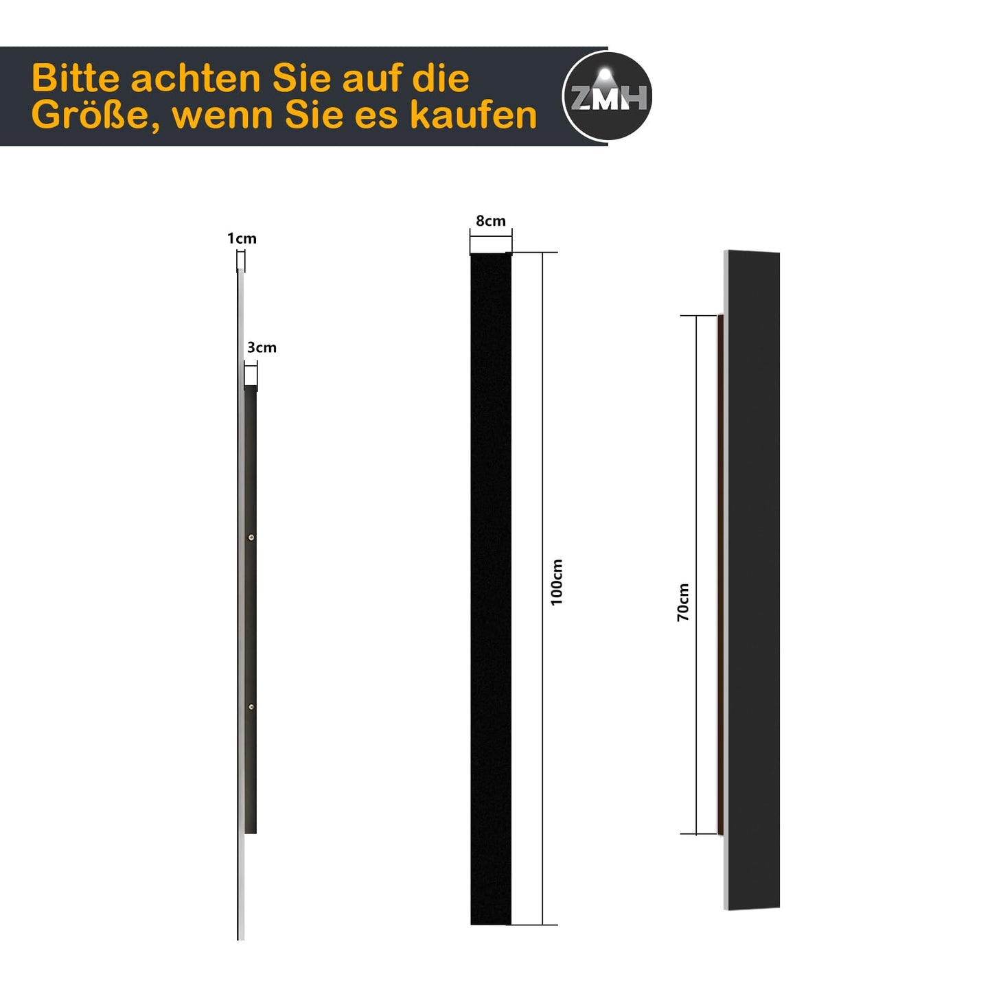 ZMH Wandlampe LED Wandleuchte Aussen: 100CM Au?enlampe 26W 4000K Au?enleuchte Wand Modern Schwarz Au?enwandleuchte IP65 Wasserdicht Lang Flurlampe Innen f¨¹r Badezimmer Flur Treppenhaus Hauswand