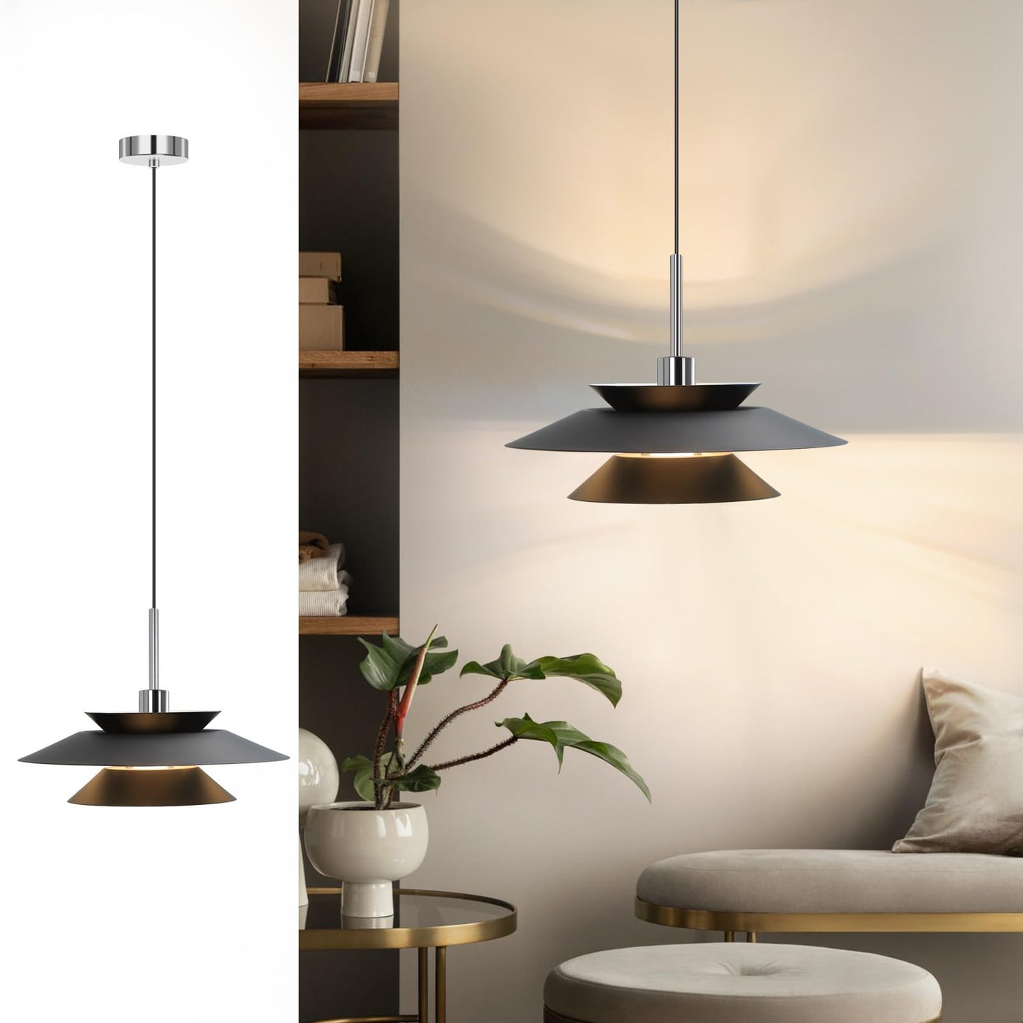 ZMH H?ngelampe Esstisch Pendelleuchte Schwarz - H?ngeleuchte Esszimmer Modern Esszimmerlampe Wohnzimmer E14 Esstischlampe Schlafzimmer 1 Flammig Pendellampe f¨¹r K¨¹che Hotel Flur(ohne Leuchtmittel)