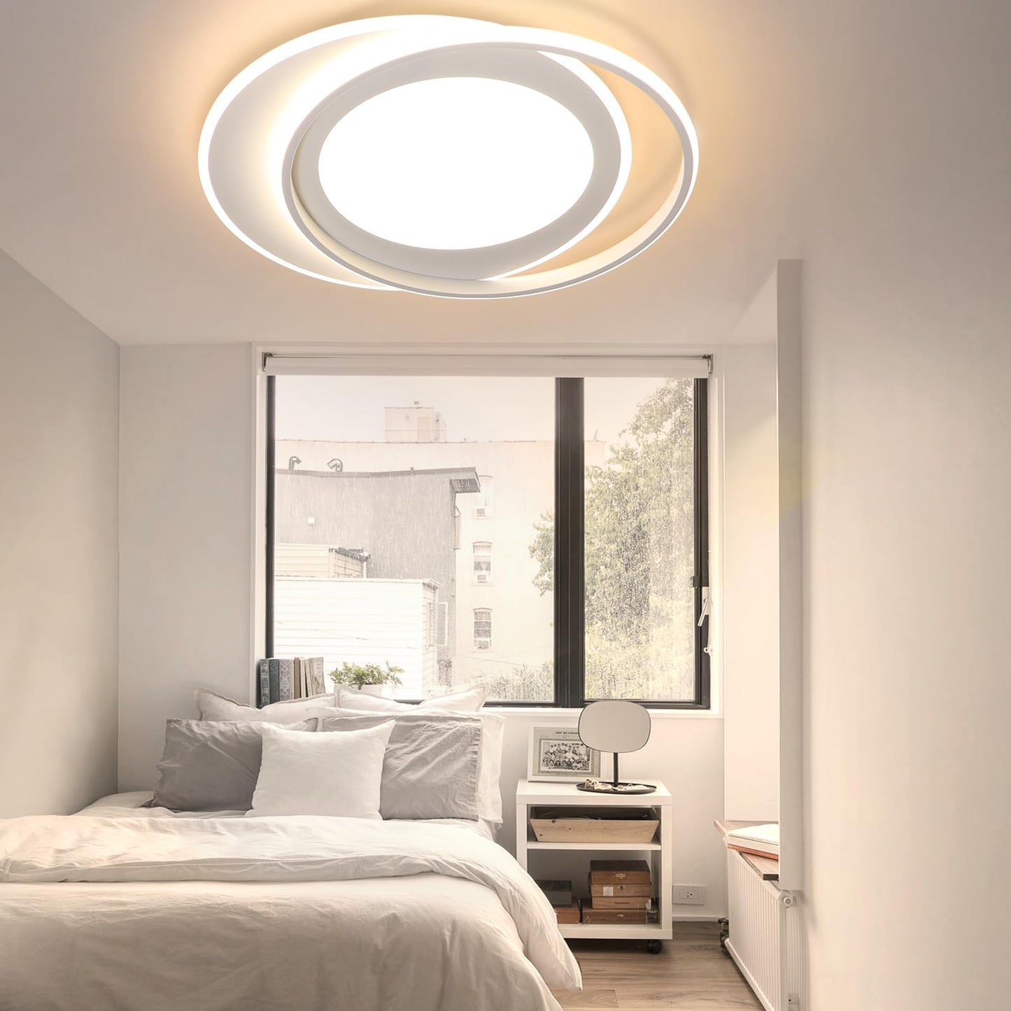 ZMH Deckenlampe LED Deckenleuchte Wohnzimmer - Wohnzimmerlampe Dimmbar Schlafzimmerlampe mit Fernbedienung Schlafzimmer 66W Deckenbeleuchtung Modern K¨¹chenlampe Ring Design 48.5cm f¨¹r Esszimmer B¨¹ro