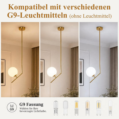 ZMH Gold Pendelleuchte Esstisch 1 Flammig Modern Hängelampe Schlafzimmer