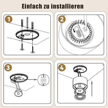 ZMH 4 Stück LED Aufbauspot Schwarz/Weiß Spots Deckenleuchte Dimmbar Ø80x50mm