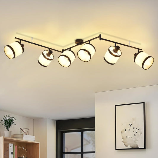 ZMH Deckenstrahler 6-1 Flammig Deckenlampe Deckenleuchte E14 Retro