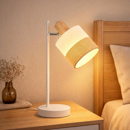 ZMH Tischlampe Wohnzimmer Nachttischlampe Holz 2er Set E14