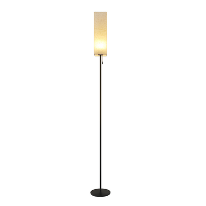 ZMH Stehlampe Wohnzimmer LED Stehleuchte: Dimmbar Standleuchte Vintage Standlampe Beige Lampenschirm 3000K-6500K Wohnzimmerlampe Seilzugschalter Retro Stoff Leselampe f¨¹r Schlafzimmer B¨¹ro