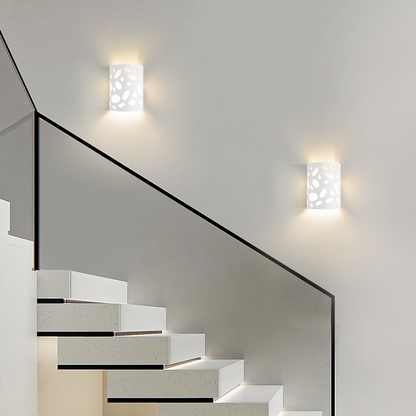 ZMH Wandleuchte Innen Wandlampe Flur - Up and Down Leuchten Modern Design Wandleuchten E14 Flurlampe Wei? Gipsleuchte Treppenhaus Wandlicht f¨¹r Wohnzimmer K¨¹che - Ohne Leuchtmittel