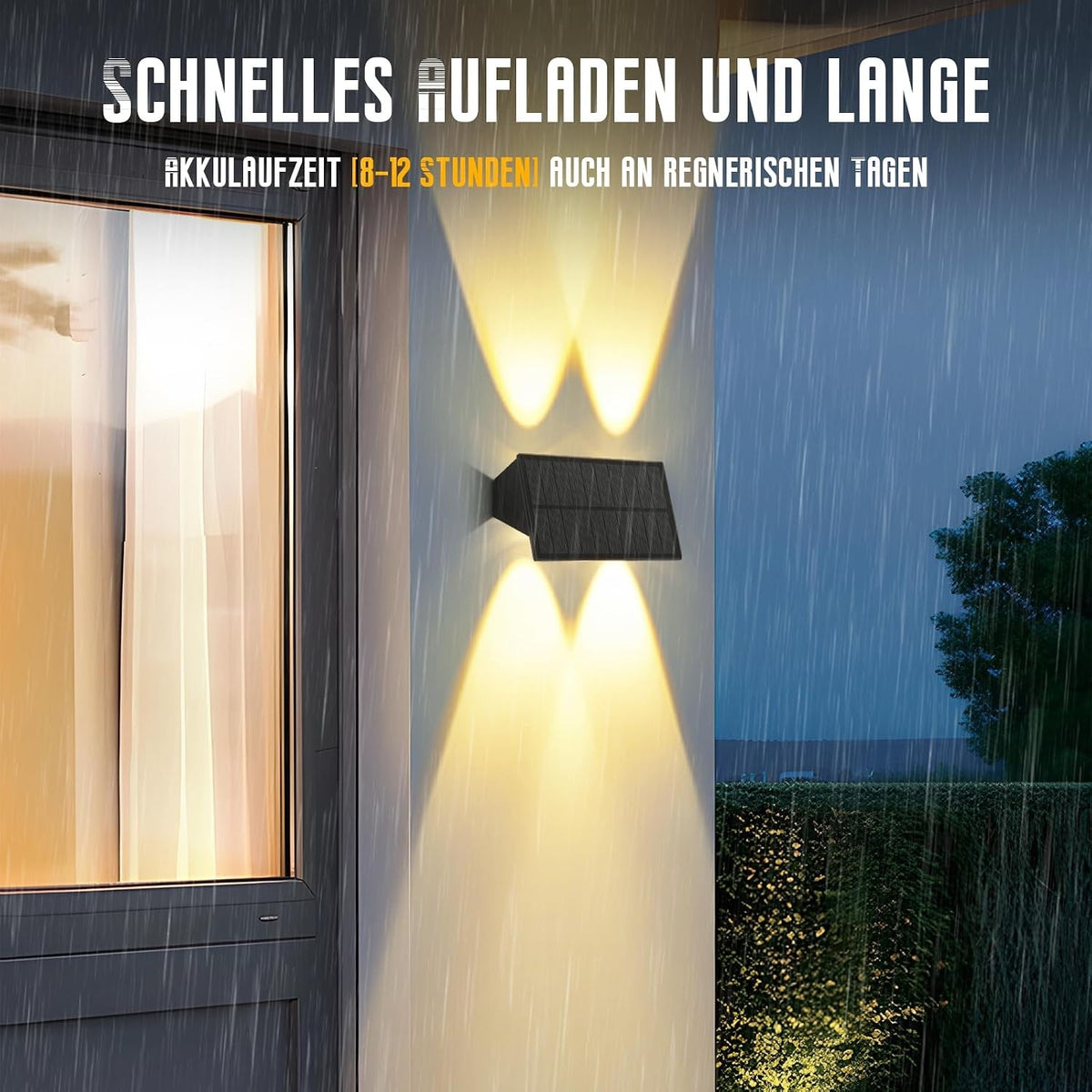 ZMH Solar Wandleuchte Aussen Solarleuchte Wasserdichte