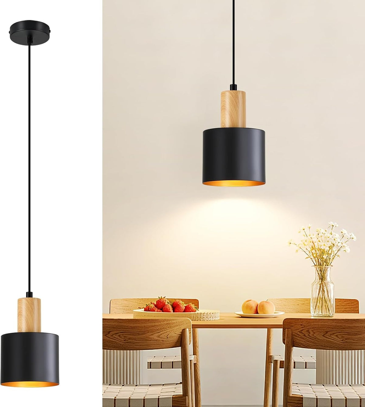 ZMH Pendelleuchte Esstisch E27 Hängelampe Vintage Küchenlampe