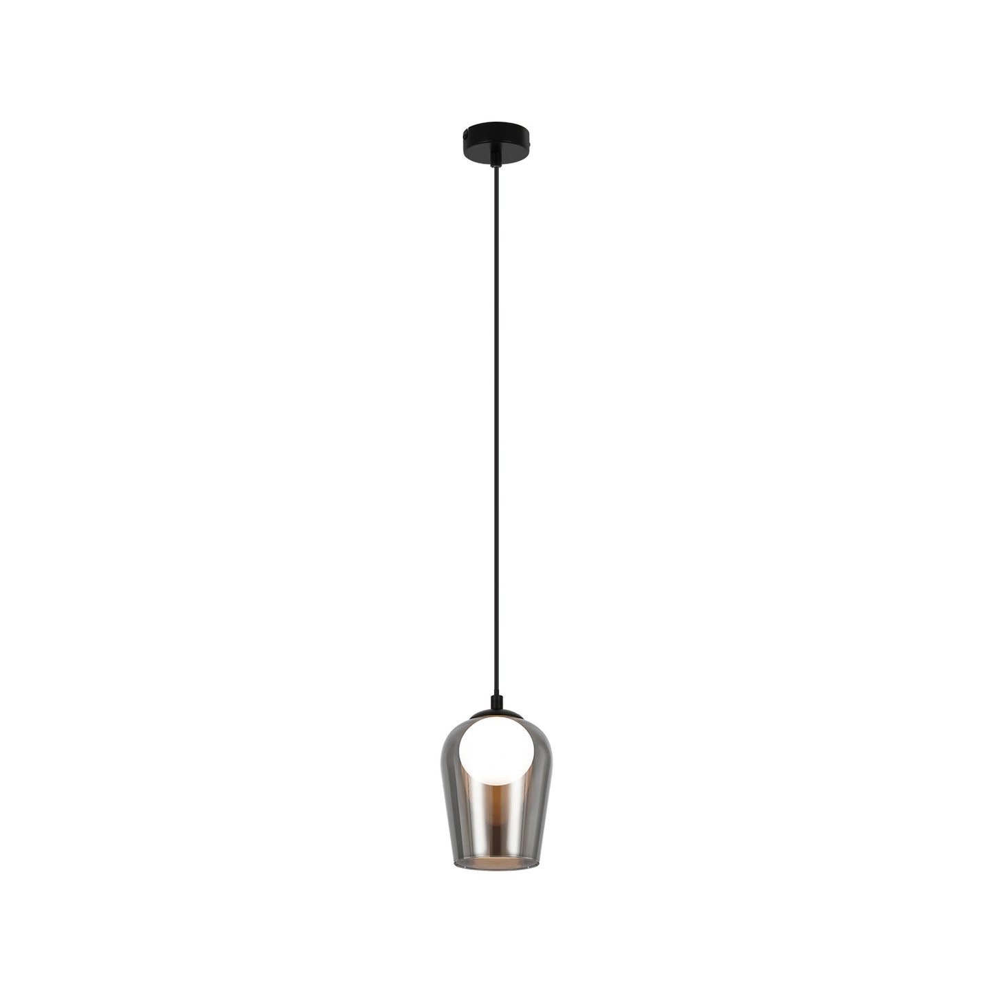 Pendelleuchte Schlafzimmer H?ngelampe Schwarz - 1 Flammig H?ngeleuchte Glas Esstischlampe H?ngend G9 Nachtisch Pendellampe H?henverstellbar f¨¹r Wohnzimmer Esstisch Flur (ohne Leuchtmittel)