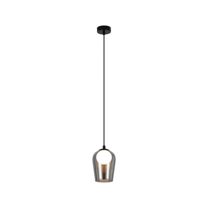 Pendelleuchte Schlafzimmer H?ngelampe Schwarz - 1 Flammig H?ngeleuchte Glas Esstischlampe H?ngend G9 Nachtisch Pendellampe H?henverstellbar f¨¹r Wohnzimmer Esstisch Flur (ohne Leuchtmittel)