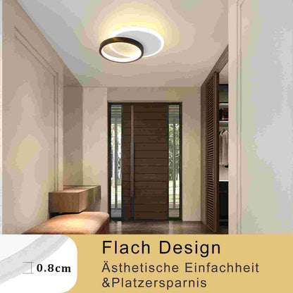 ZMH Deckenlampe LED Deckenleuchte Wohnzimmer - 12W Küchenlampe 3000K Warmweiß Schlafzimmerlampe Modern Design Flurlampe Decke Wohnzimmerlampe Schwarz Rund für Küche Schlafzimmer Flur Ø24.5cm