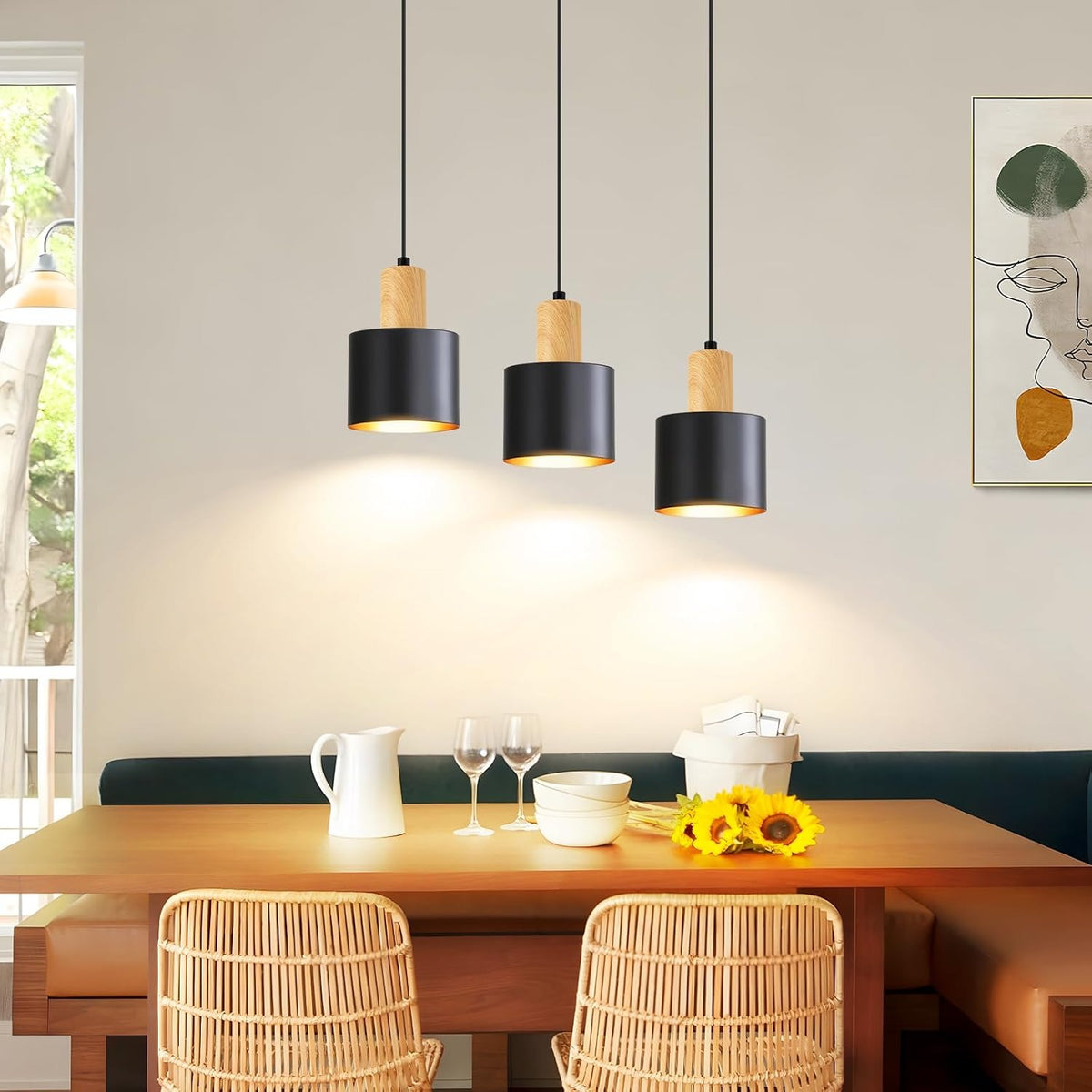ZMH Pendelleuchte Esstisch E27 Hängelampe Vintage Küchenlampe