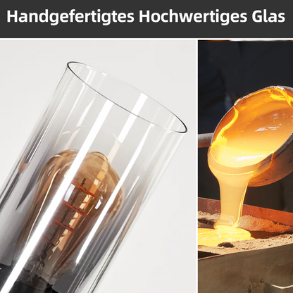 Pendelleuchte Wohnzimmer Hängelampe 3 Flammig Hängeleuchte-E27 Vintage Esszimmerlampe Hängend Pendellampe Höhenverstellbar Rauchgrau Glas für Schlafzimmer Wohnzimmer (ohne Leuchtmittel)