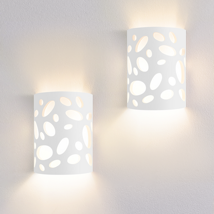 ZMH Wandleuchte Innen Wandlampe Flur - Up and Down Leuchten Modern Design Wandleuchten E14 Flurlampe Wei? Gipsleuchte Treppenhaus Wandlicht f¨¹r Wohnzimmer K¨¹che - Ohne Leuchtmittel
