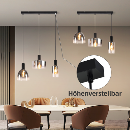H?ngelampe Esszimmerlampe 3 Flammig H?ngeleuchte- E27 Vintage Esstisch Pendelleuchte H?henverstellbar Glas Schwarz Pendellampe H?ngend f¨¹r Schlafzimmer k¨¹che (ohne Leuchtmittel)