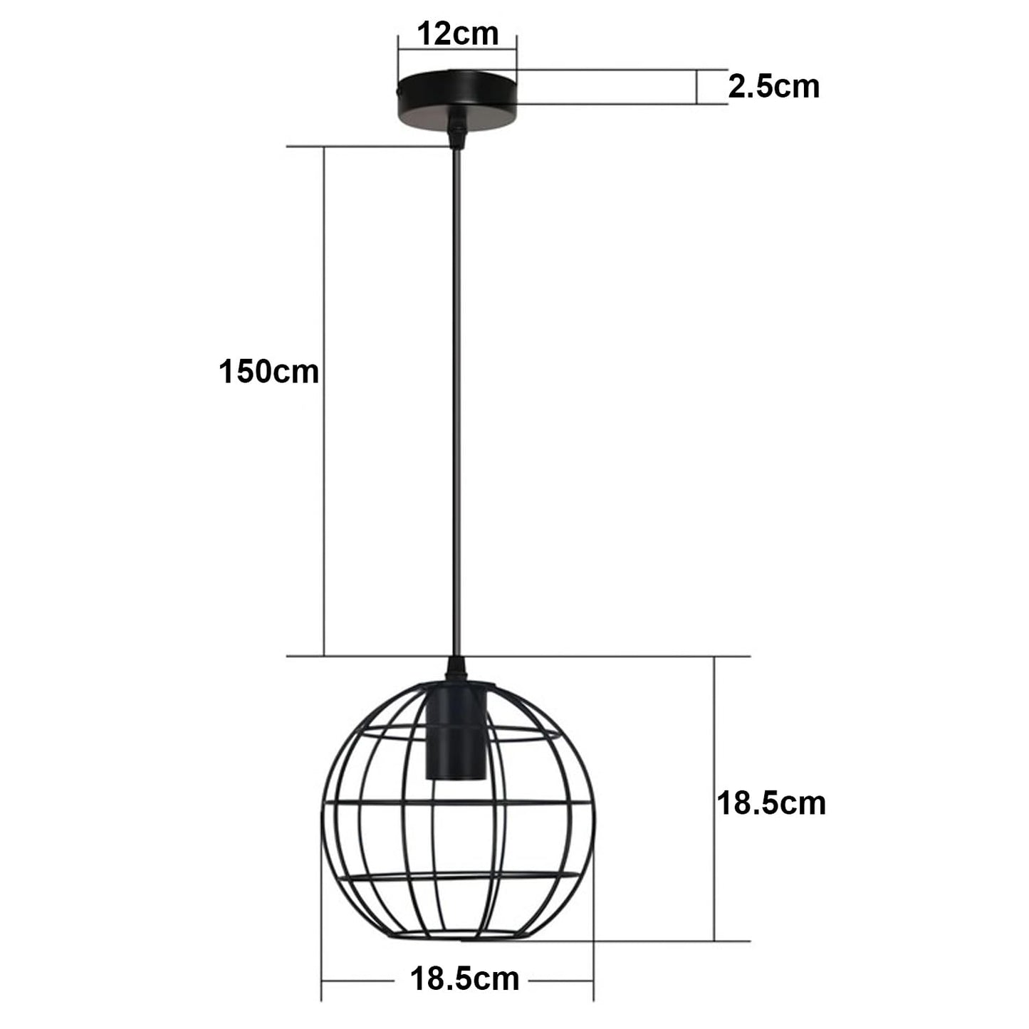 ZMH 2ER Pendelleuchte esstisch Schwarz Vintage Hängelampe Retro 1 flammig Pendellampe 150CM höhenverstellbar Industrial Hängeleuchte E27 Max.40W aus Metall für Schlafzimmer Küche - Ohne Leuchtmittel