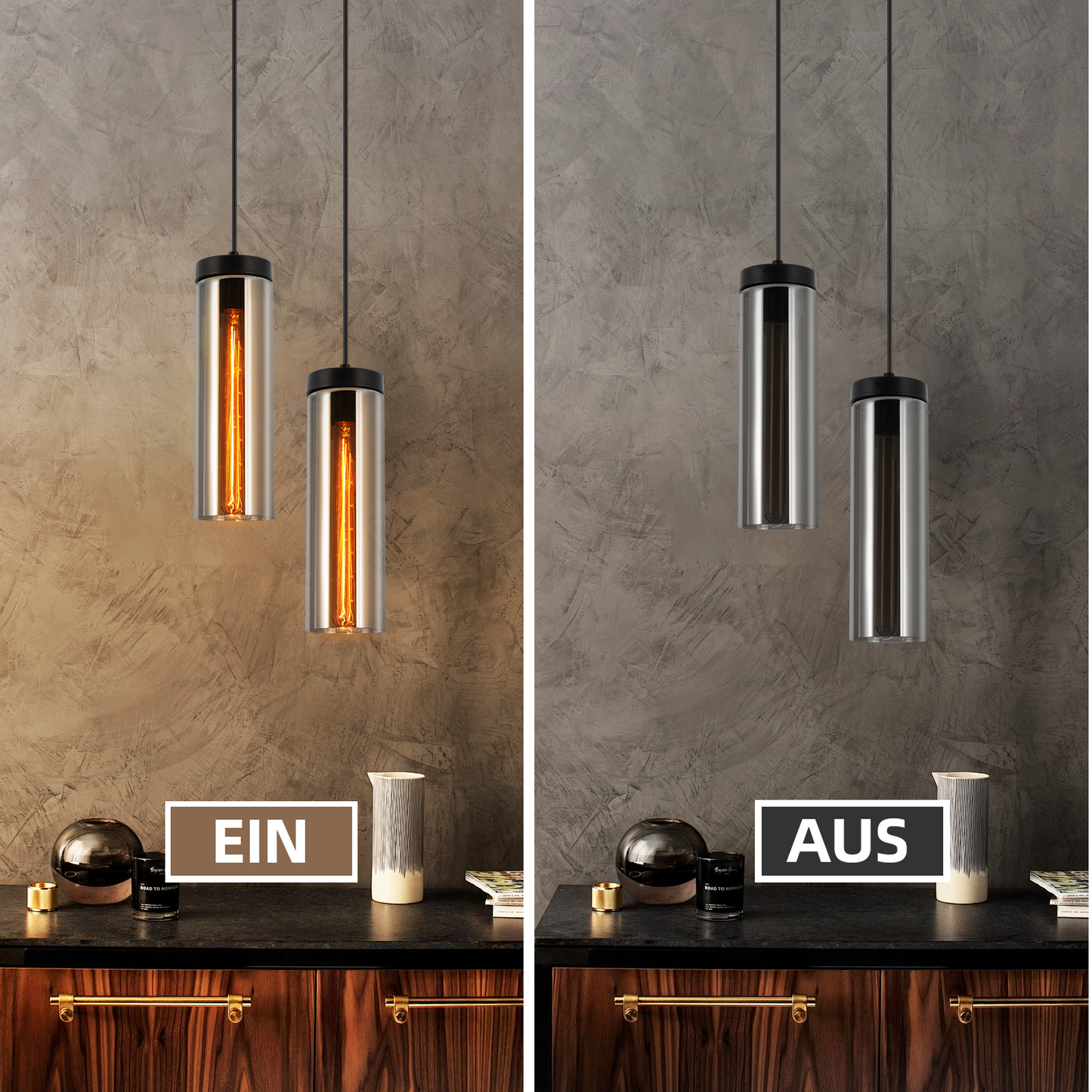 H?ngeleuchte Wohnzimmer H?ngelampe Vintage - 1 Flammig Pendelleuchte H?henverstellbar Esstischlampe H?ngend E27 Schwarz Glas Pendellampe f¨¹r Esstisch Schlafzimmer k¨¹che (ohne Leuchtmittel)