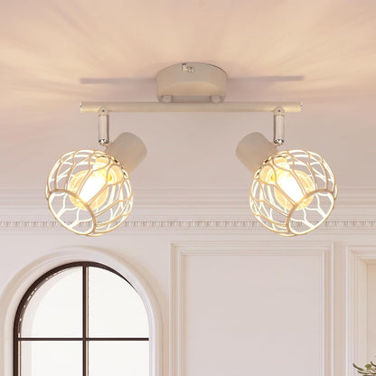 ZMH LED Deckenstrahler Schwarz-Grau-Weiß, E14 Deckenlampe 4 Flammig Schwenkbar
