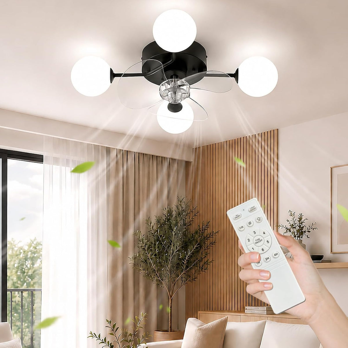 ZMH Deckenleuchte mit Ventilator Leise Deckenventilator Ohne Licht