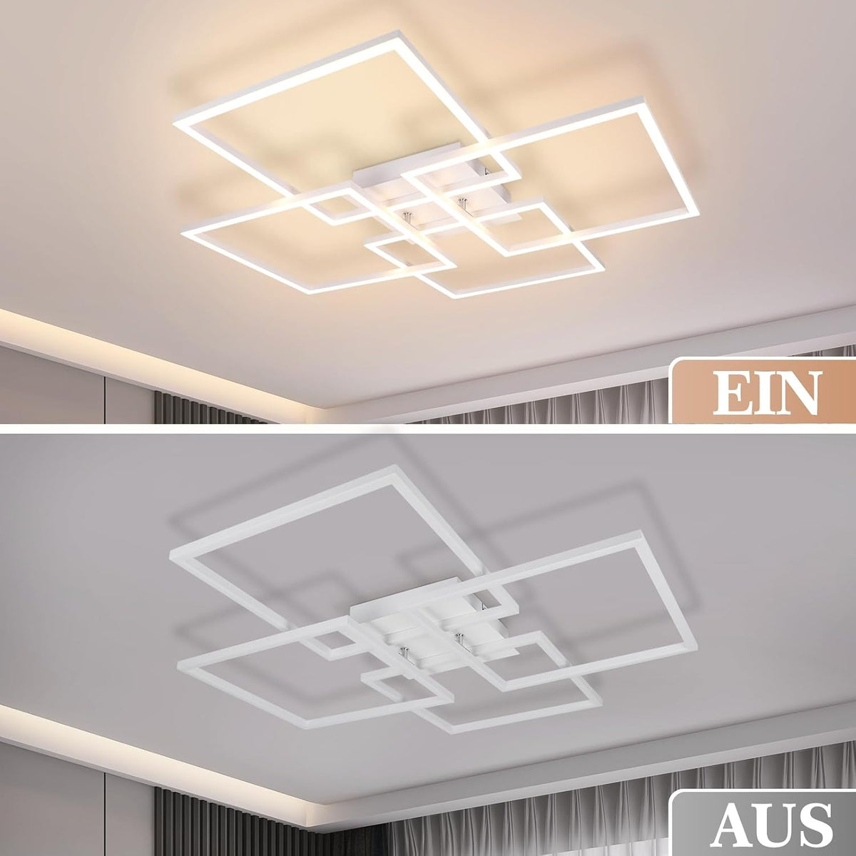 ZMH Deckenlampe Wohnzimmer LED Deckenleuchte - 48W Modern