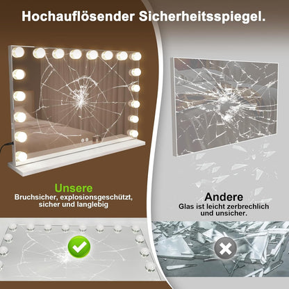 ZMH Schminkspiegel Mit Beleuchtung,80 x 60 cm Groß Hollywood Spiegel