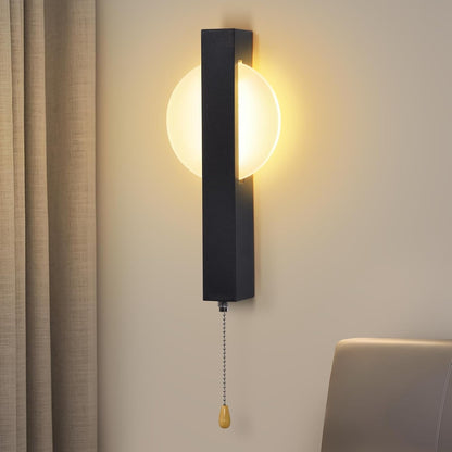 ZMH Wandleuchte LED Wandlampe mit Schalter Innen Schwarz 6W Flurlempe