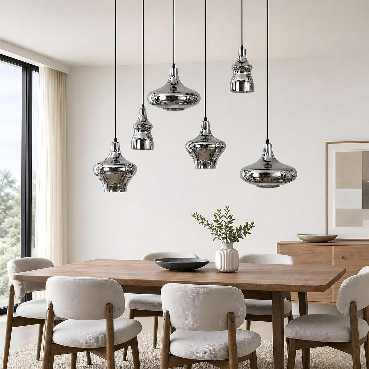 ZMH Hängelampe Esstisch Pendelleuchte Wohnzimmer 6 Flammig E27 Vintage
