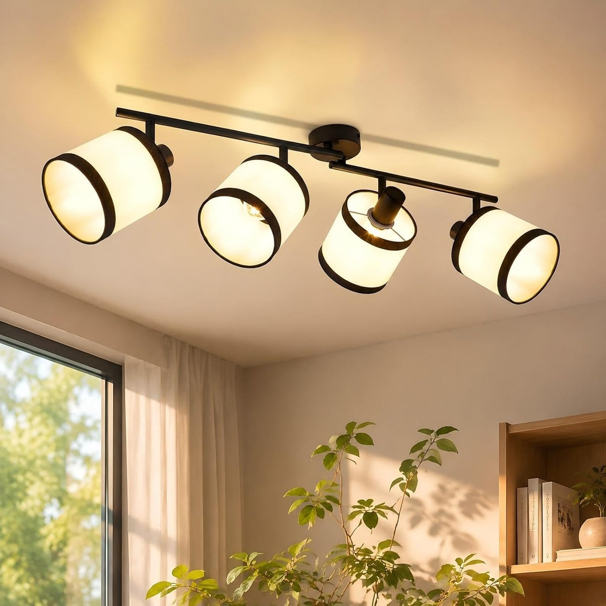 ZMH Deckenstrahler 6-1 Flammig Deckenlampe Deckenleuchte E14 Retro