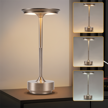 Nachttischlampe Kabellos Tischlampe Akku - LED Tischleuchte Touch Dimmbar Lampe mit USB Aufladbar Batterie Tischlampen Nickel f¨¹r Modern Fensterbank Wohnzimmer Kinderzimmer Schlafzimmer